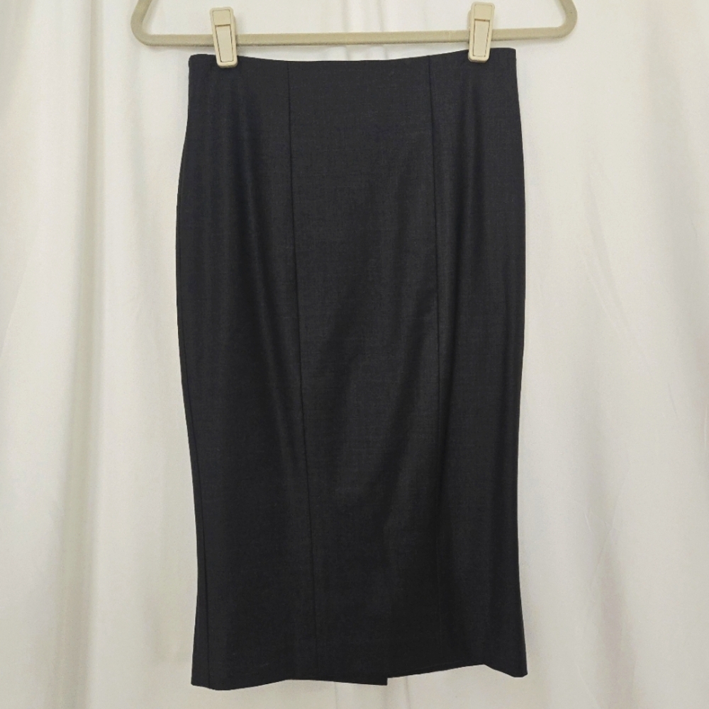 ( bebe ) Tailored Pencil Skirt with Buttoned Back Slit